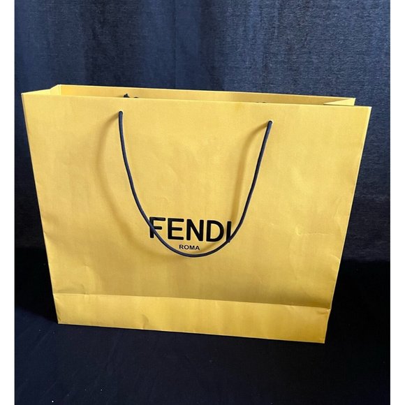 Fendi Reusable Paper Shopping Bag Gift Yellow 18.5" x 22" x 6" - Picture 1 of 7